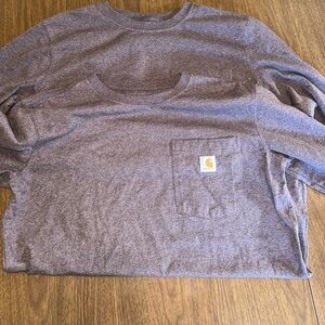 2 purple long sleeve carhartt tees